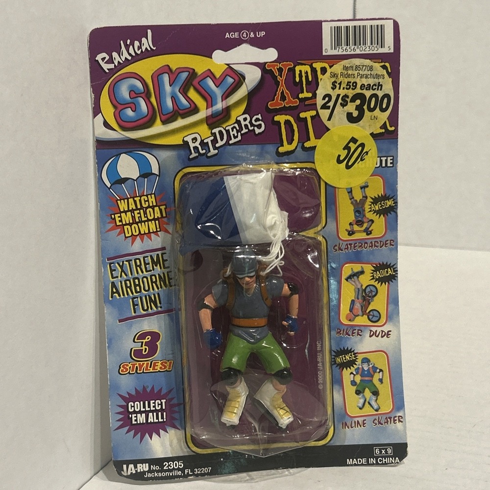 Sky Riders Xtreme Divers JA-RU Radical w Parachute Inline Skater NIP B2